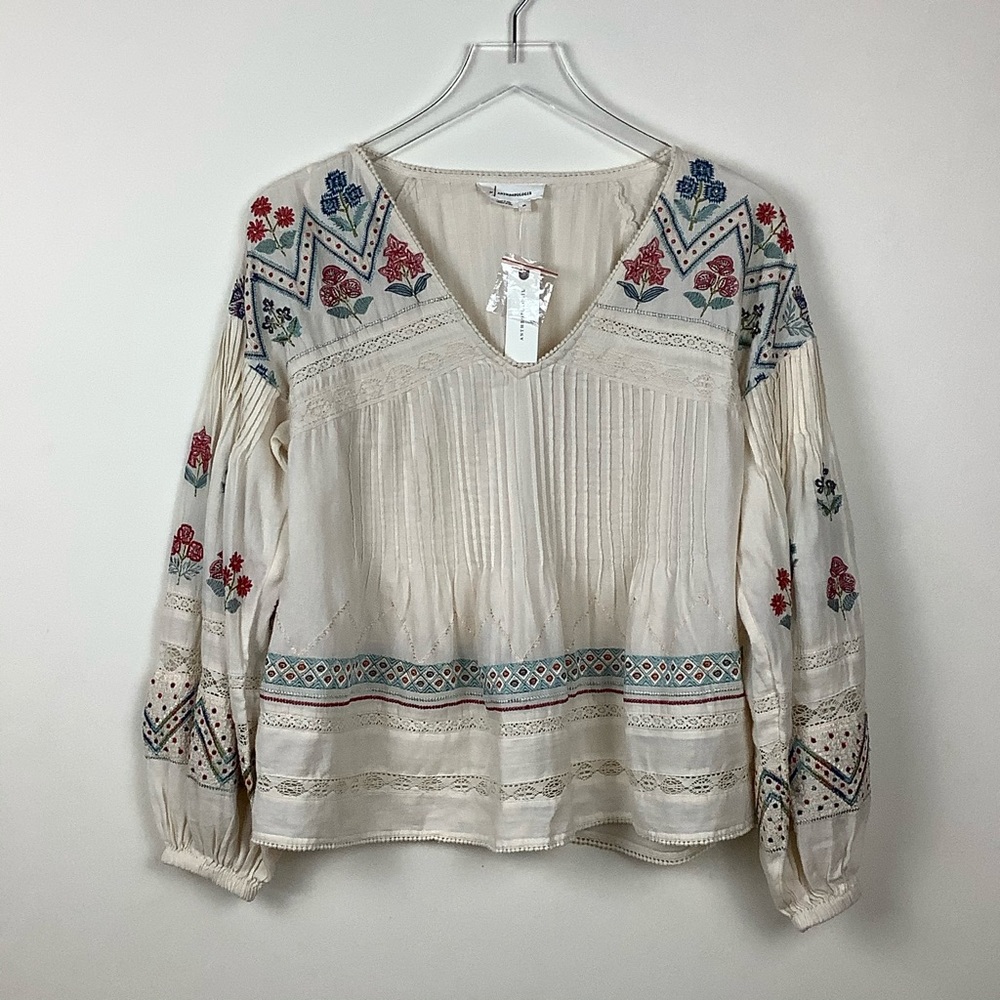 Anthropology Embroidered Blouse